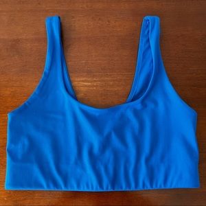 Girlfriend Collective Royal Blue Scoop Neck V-Back Sports Bra Cropped Tank S